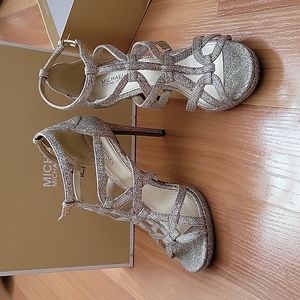 Michael Kors Sandra Platform Glitter Heels